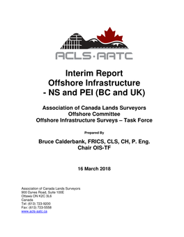 Interim Report Offshore Infrastructure - NS and PEI (BC and UK)
