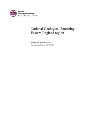 National Geological Screening: Eastern England Region