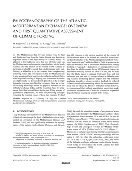 Paleoceanography of the Atlantic-Mediterranean Exchange