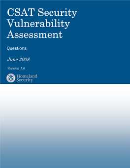 CSAT Security Vulnerability Assessment Questions