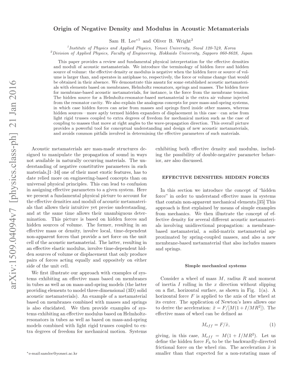 Origin of Negative Density and Modulus in Acoustic Metamaterials