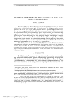 An Organizational-Based Analysis of the Human Rights Abuses at Abu Ghraib Prison*