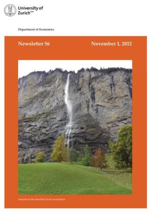 Newsletter 56 November 1, 2012 1 Department of Economics