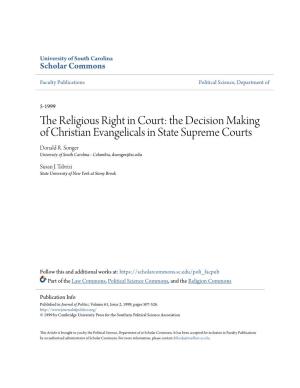 The Decision Making of Christian Evangelicals in State Supreme Courts Donald R