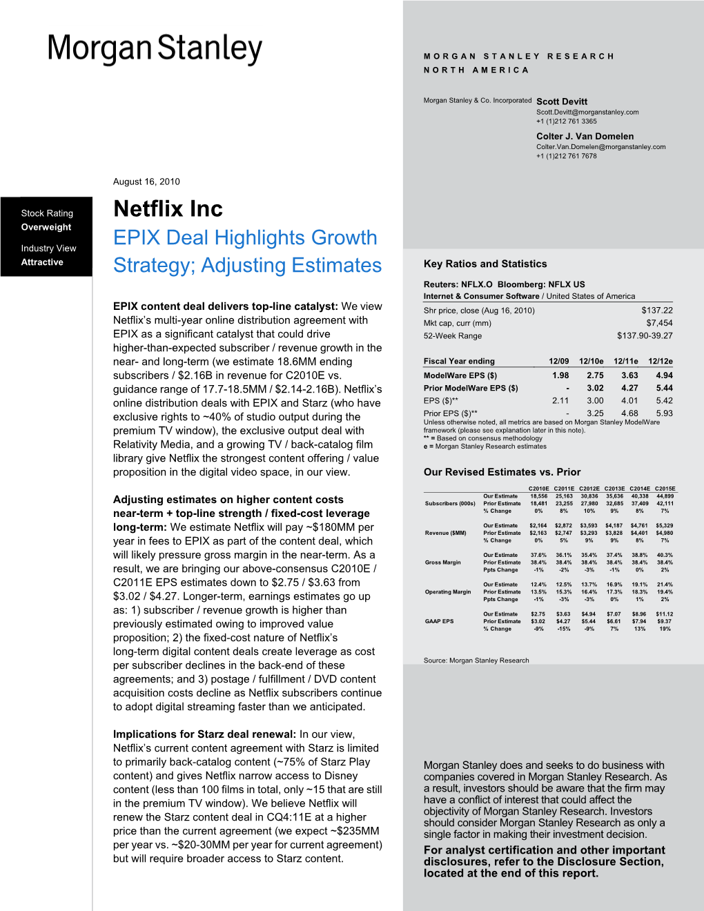 Netflix Inc Overweight