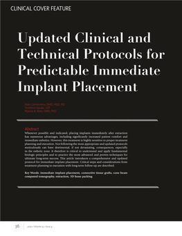 Updated Clinical and Technical Protocols for Predictable Immediate Implant Placement