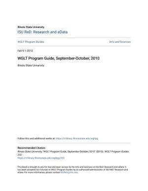 WGLT Program Guide, September-October, 2010