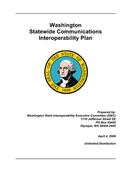 Washington Statewide Communications Interoperability Plan