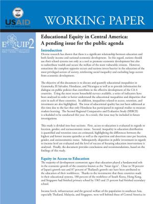 Education Equity in Central America
