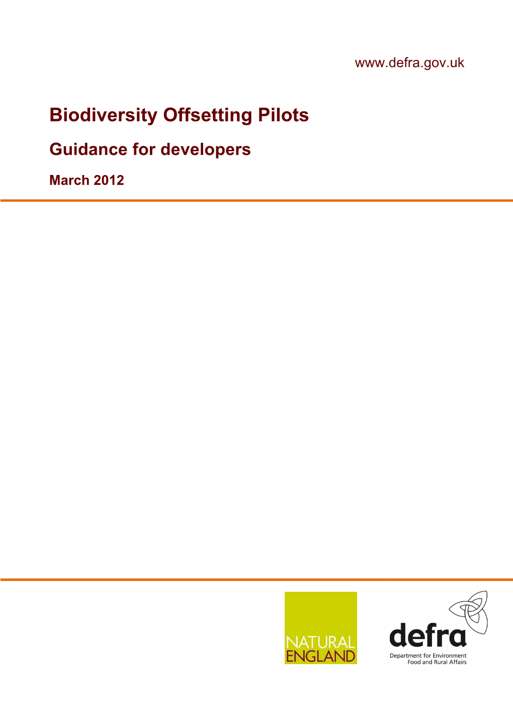 Biodiversity Offsetting Pilots Guidance for Developers
