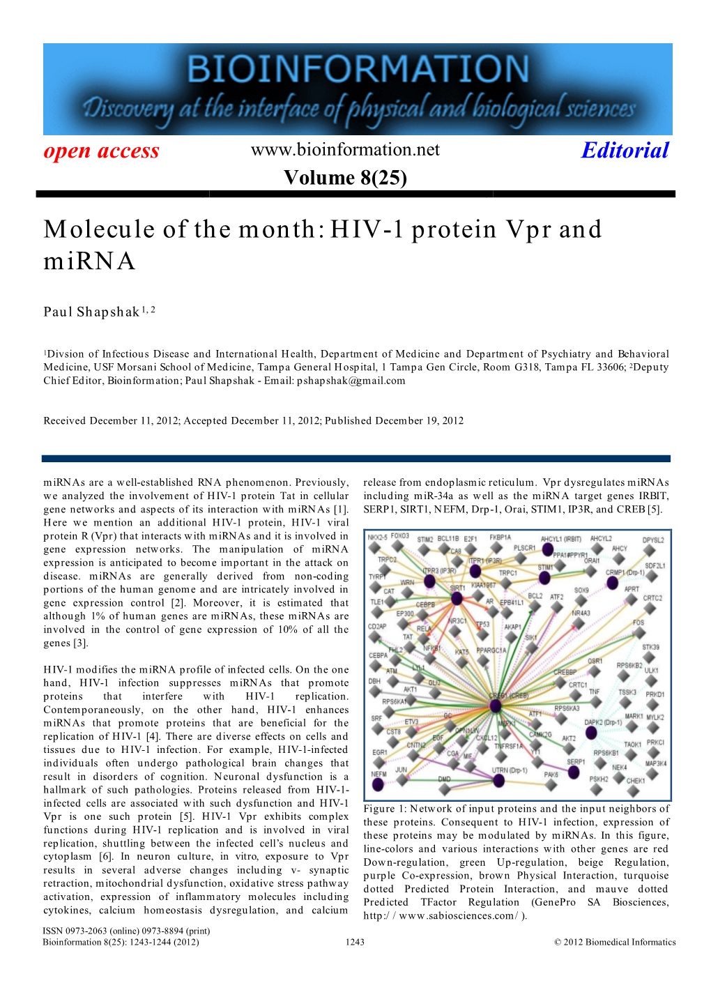 Molecule of the Month: HIV-1 Protein Vpr and Mirna