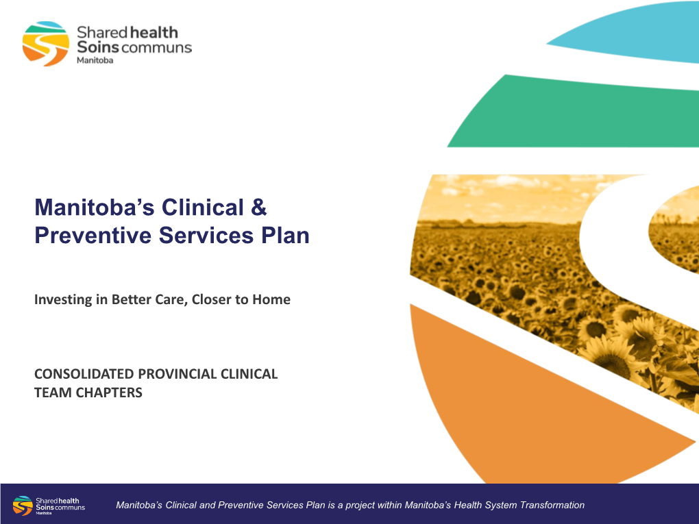 Manitoba's Clinical & Preventive Services Plan