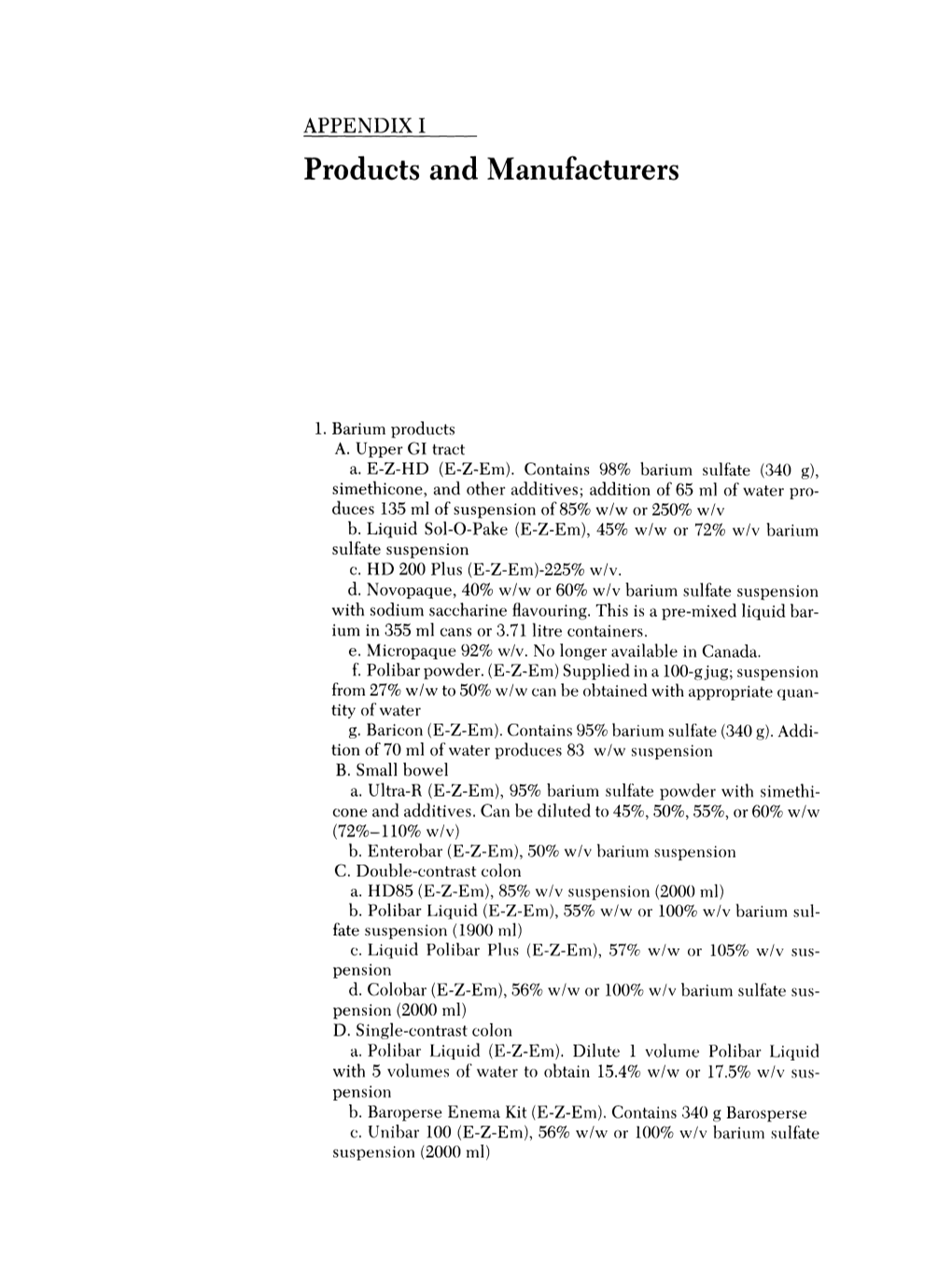 Products and Manufacturers