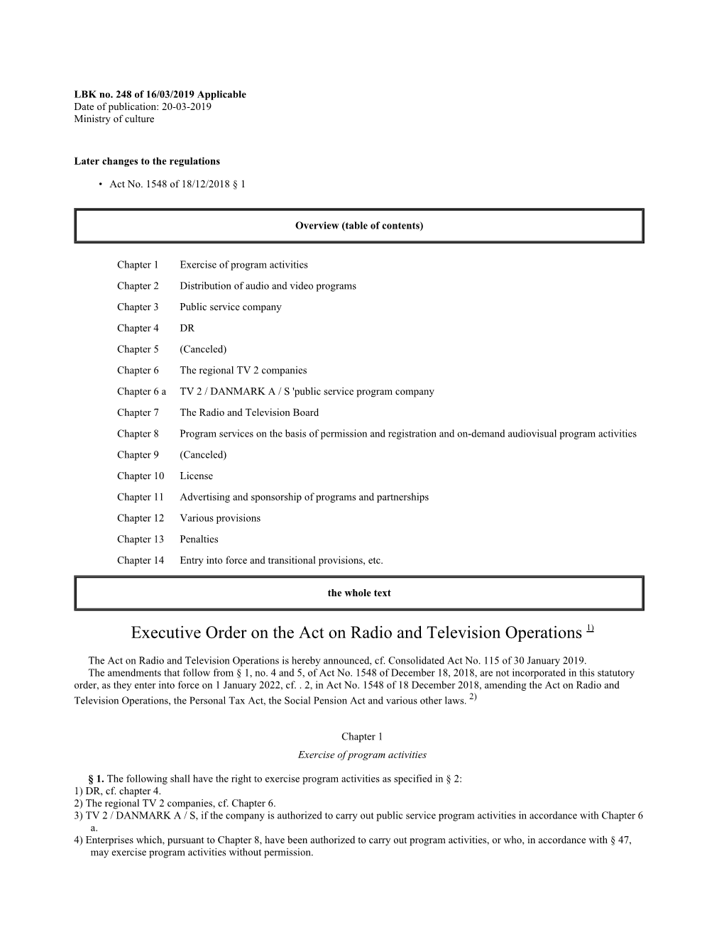 The Consolidate Radio and Television