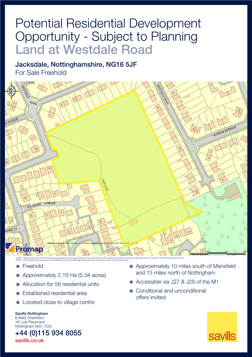 Subject to Planning Land at Westdale Road Jacksdale, Nottinghamshire, NG16 5JF for Sale Freehold