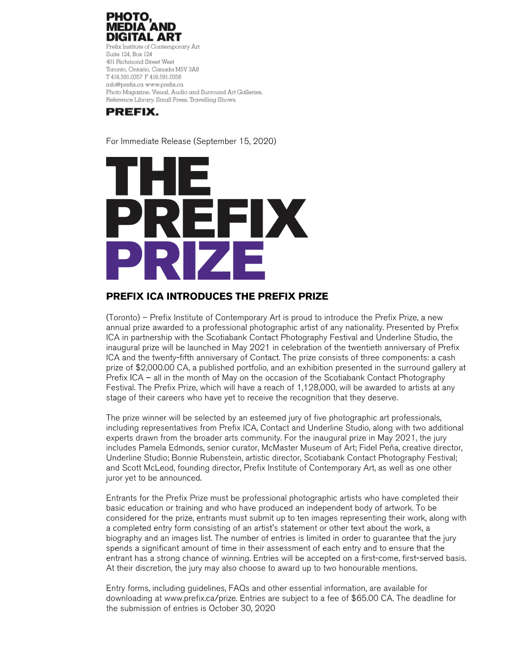 Prefix Ica Introduces the Prefix Prize