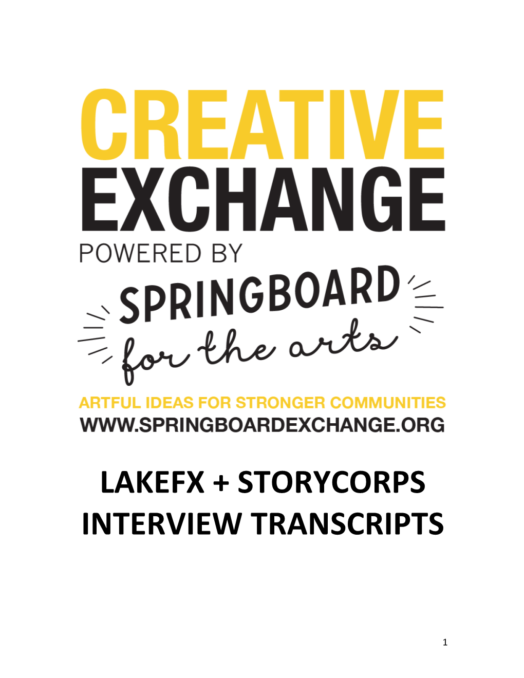 Lakefx + Storycorps Interview Transcripts