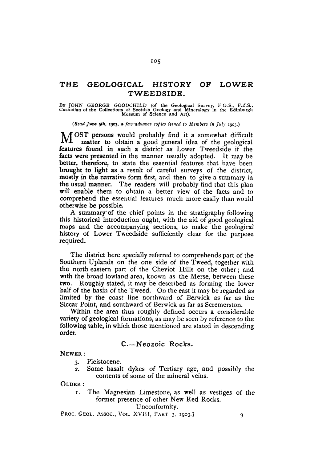 The Geological History of Lower Tweedside