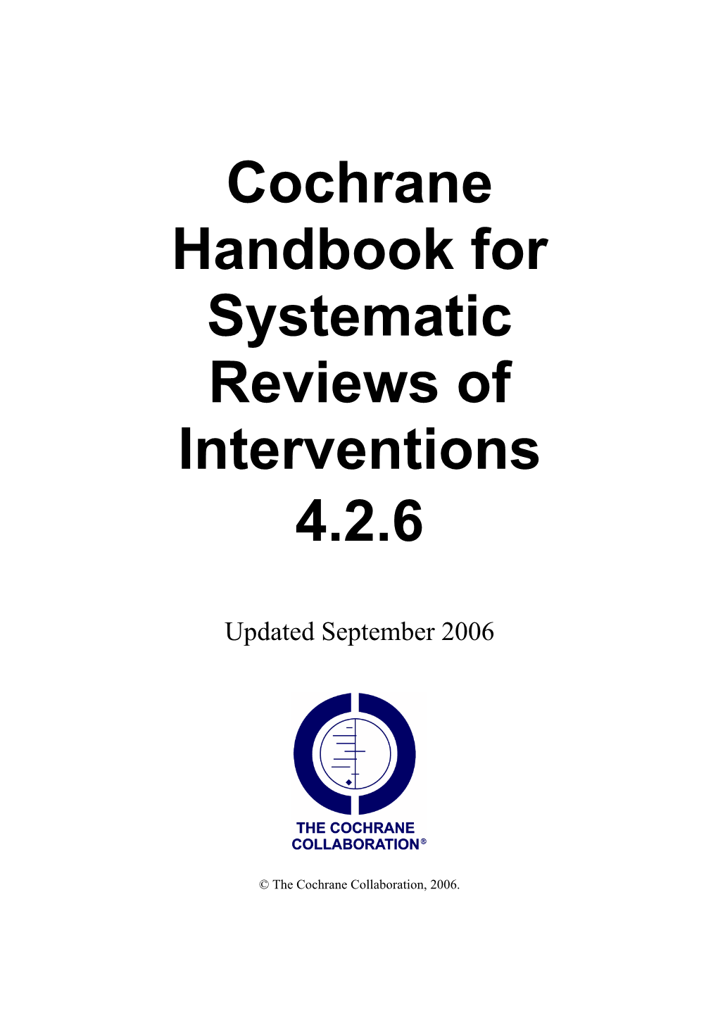 Cochrane Handbook for Systematic Reviews of Interventions 4.2.6