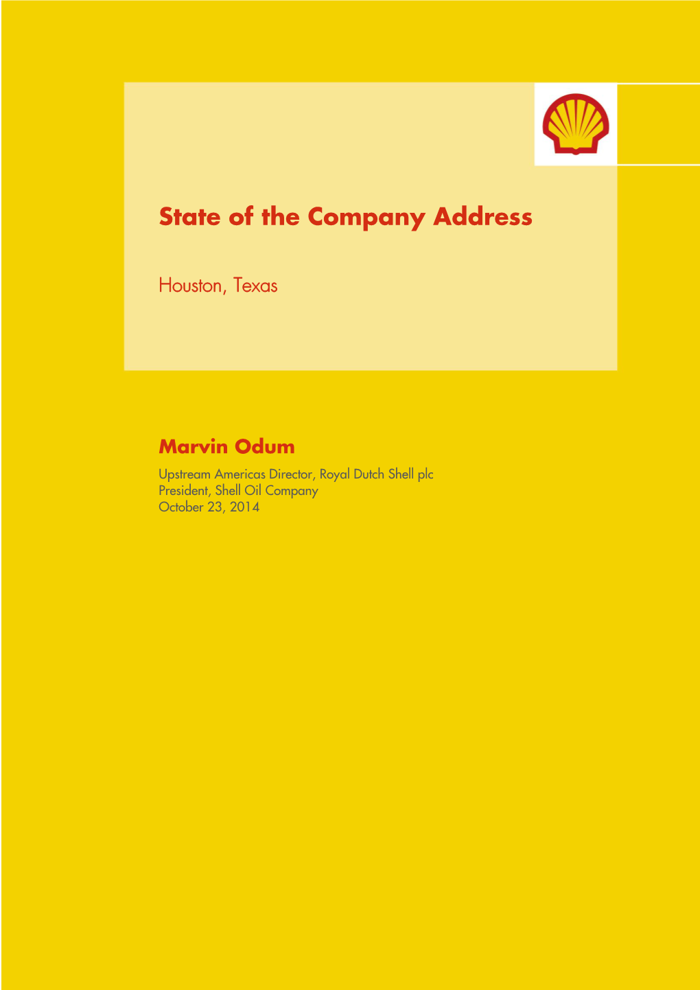 Shell Executive Speech Template