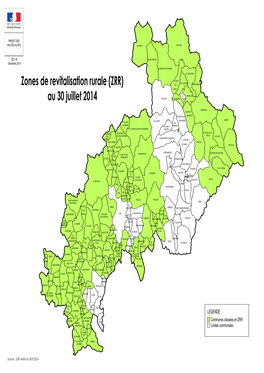 Communes Des Hautes-Alpes Classées En ZRR Au 30.07.2014