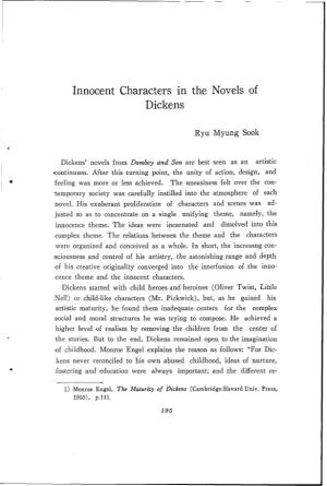Innocent Characters in the Novels of Dickens