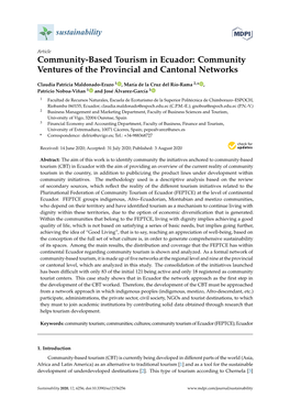 Community-Based Tourism in Ecuador: Community Ventures of the Provincial and Cantonal Networks