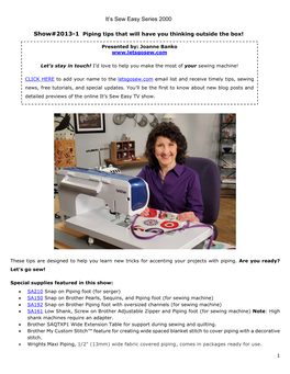 It's Sew Easy Series 2000