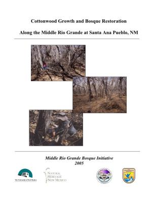 Santa Ana Pueblo Cottonwood Growth Studies