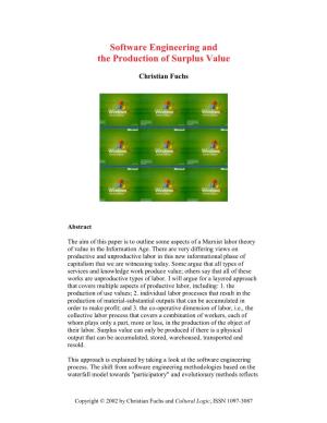 Fuchs: "Software Engineering and the Production of Surplus Value"