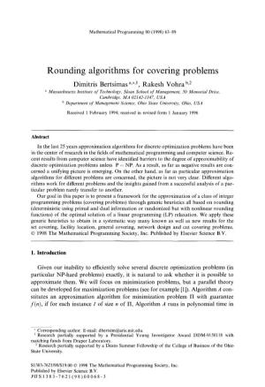 Rounding Algorithms for Covering Problems