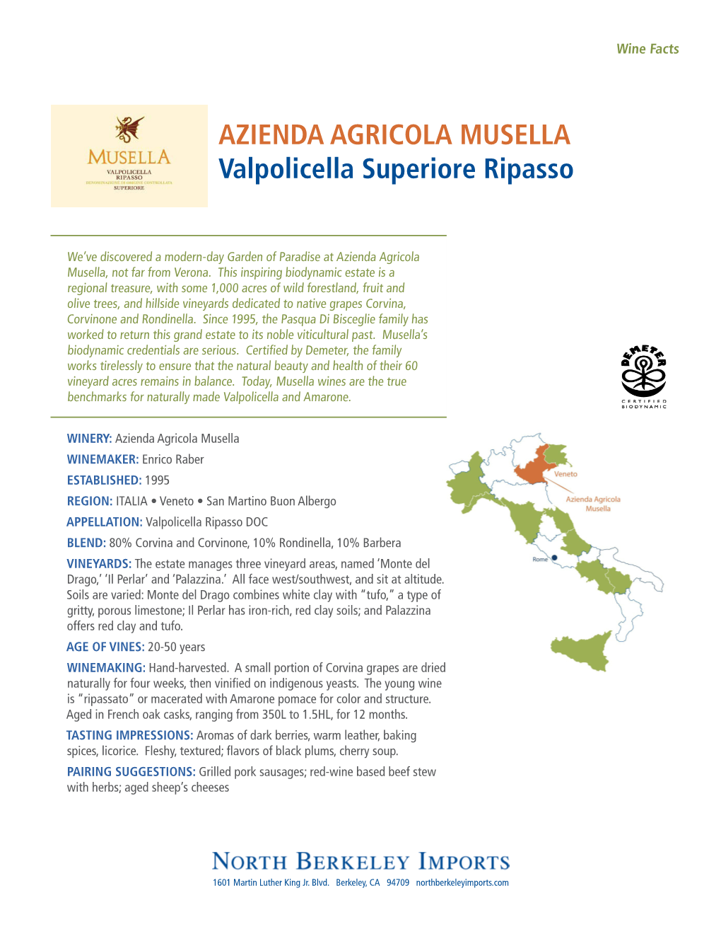 AZIENDA AGRICOLA MUSELLA Valpolicella Superiore Ripasso