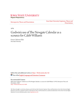 Godwin's Use of the Newgate Calendar As a Scource for Caleb Williams