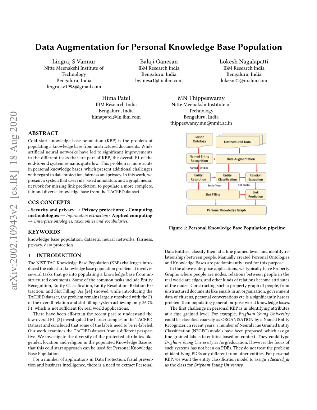 Data Augmentation for Personal Knowledge Base Population