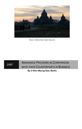 Arakanese Proverbs in Comparison with Their Counterparts in Burmese