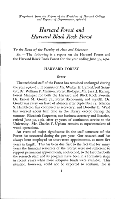 Harvard Forest and Harvard Black Rock Forest