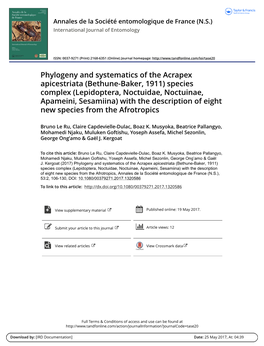 Phylogeny and Systematics of the Acrapex Apicestriata