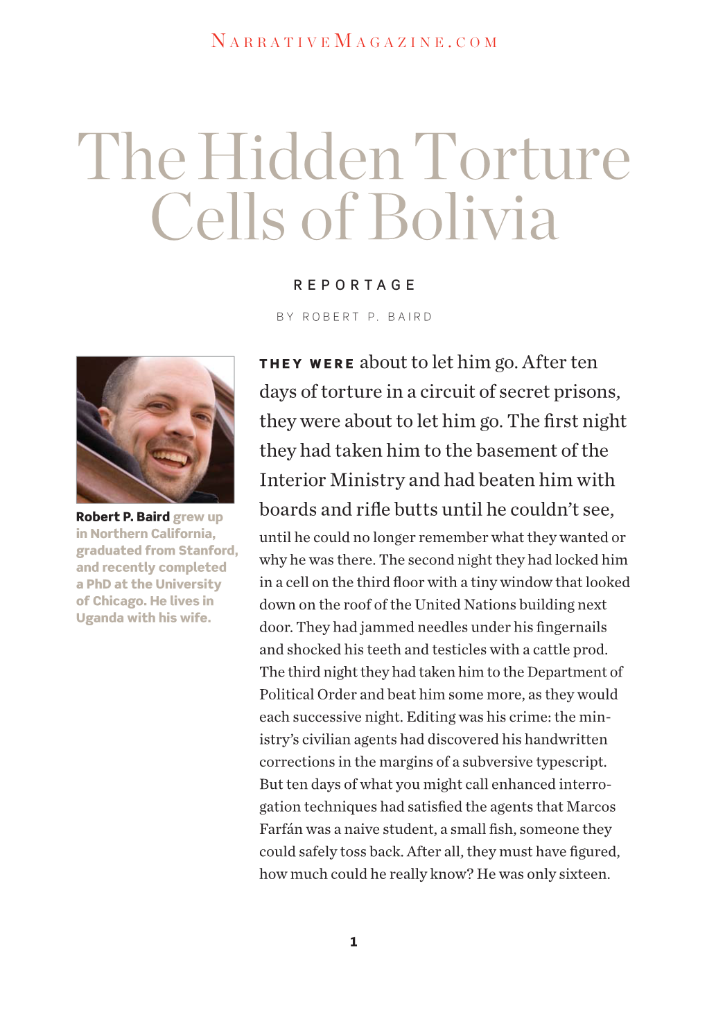 The Hidden Torture Cells of Bolivia