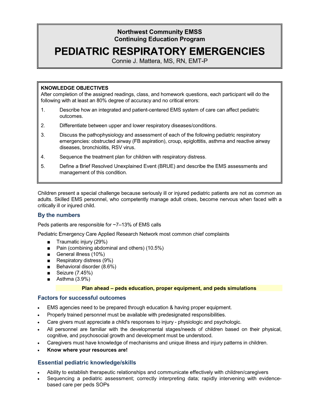 Peds Medical Emergencies