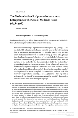 Downloaded from Brill.Com09/24/2021 08:27:29PM Via Free Access the Modern Italian Sculptor As International Entrepreneur 257