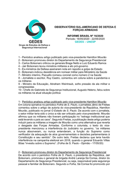 Informe Semanal Brasil Sul-Americano 16-2020