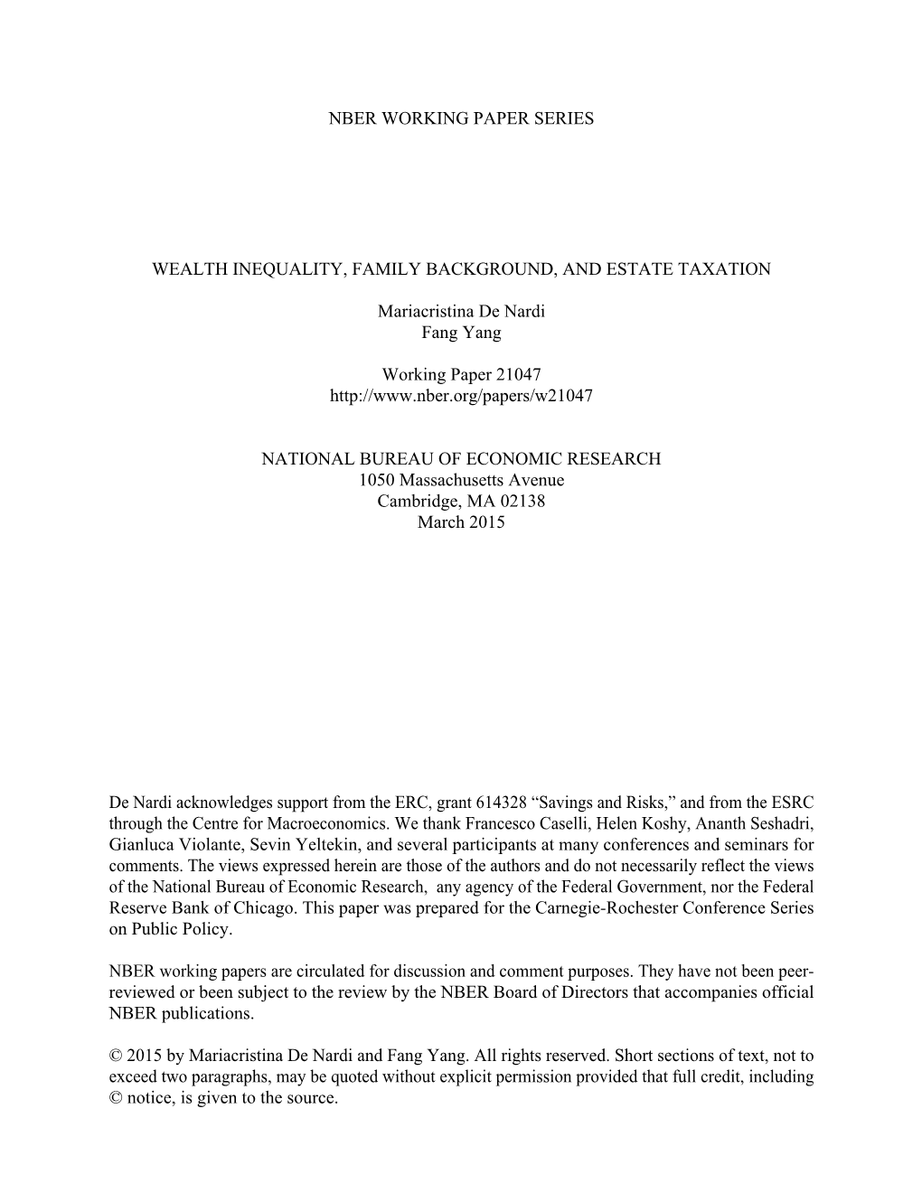 Wealth Inequality, Family Background, and Estate Taxation