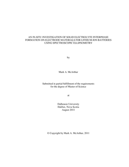 An In-Situ Investigation of Solid Electrolyte Interphase Formation on Electrode Materials for Lithium-Ion Batteries Using Spectroscopic Ellipsometry