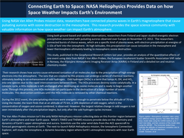 Connecting Earth to Space: NASA Heliophysics Provides Data on How Space Weather Impacts Earth's Environment