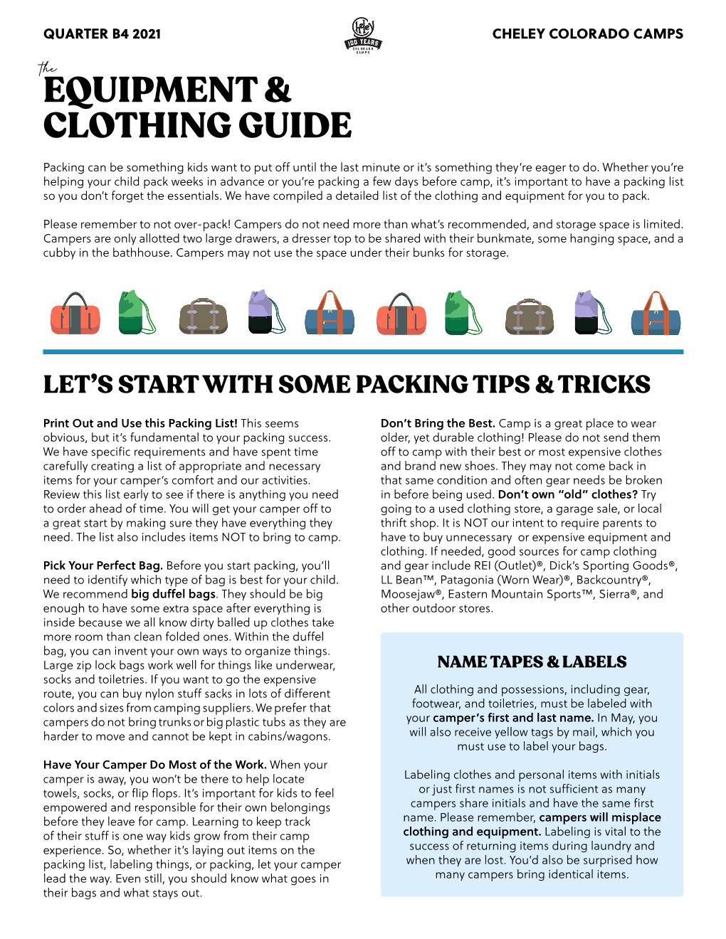 Equipment & Clothing Guide