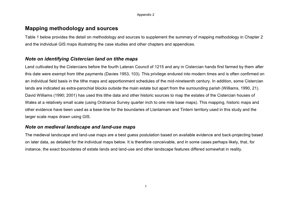 Mapping Methodology and Sources