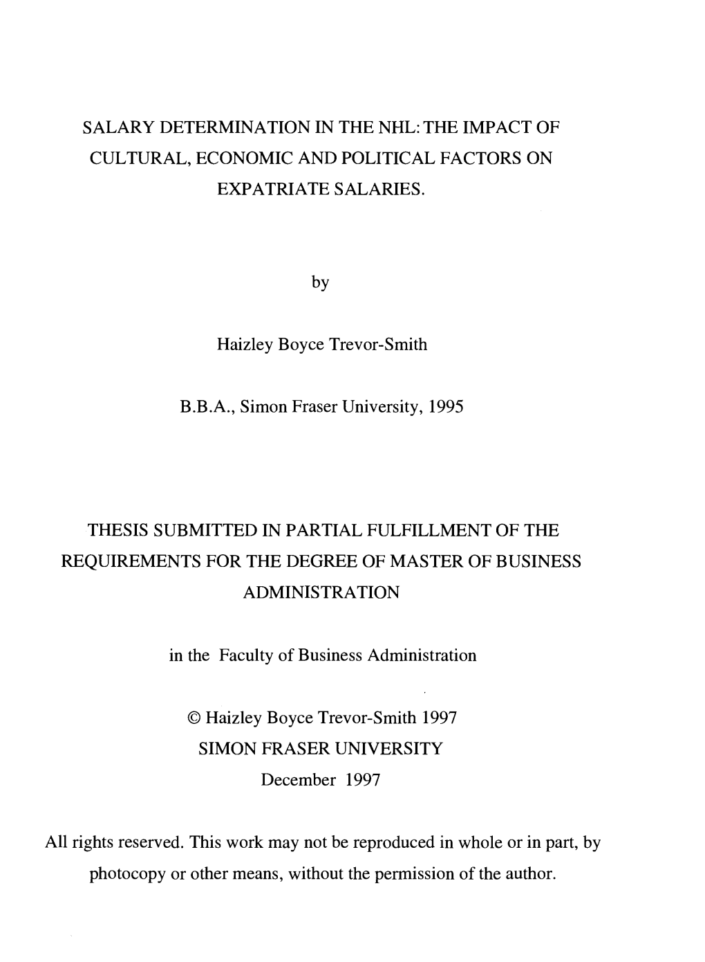 The Impact of Cultural, Economic and Political Factors on Expatriate Salaries