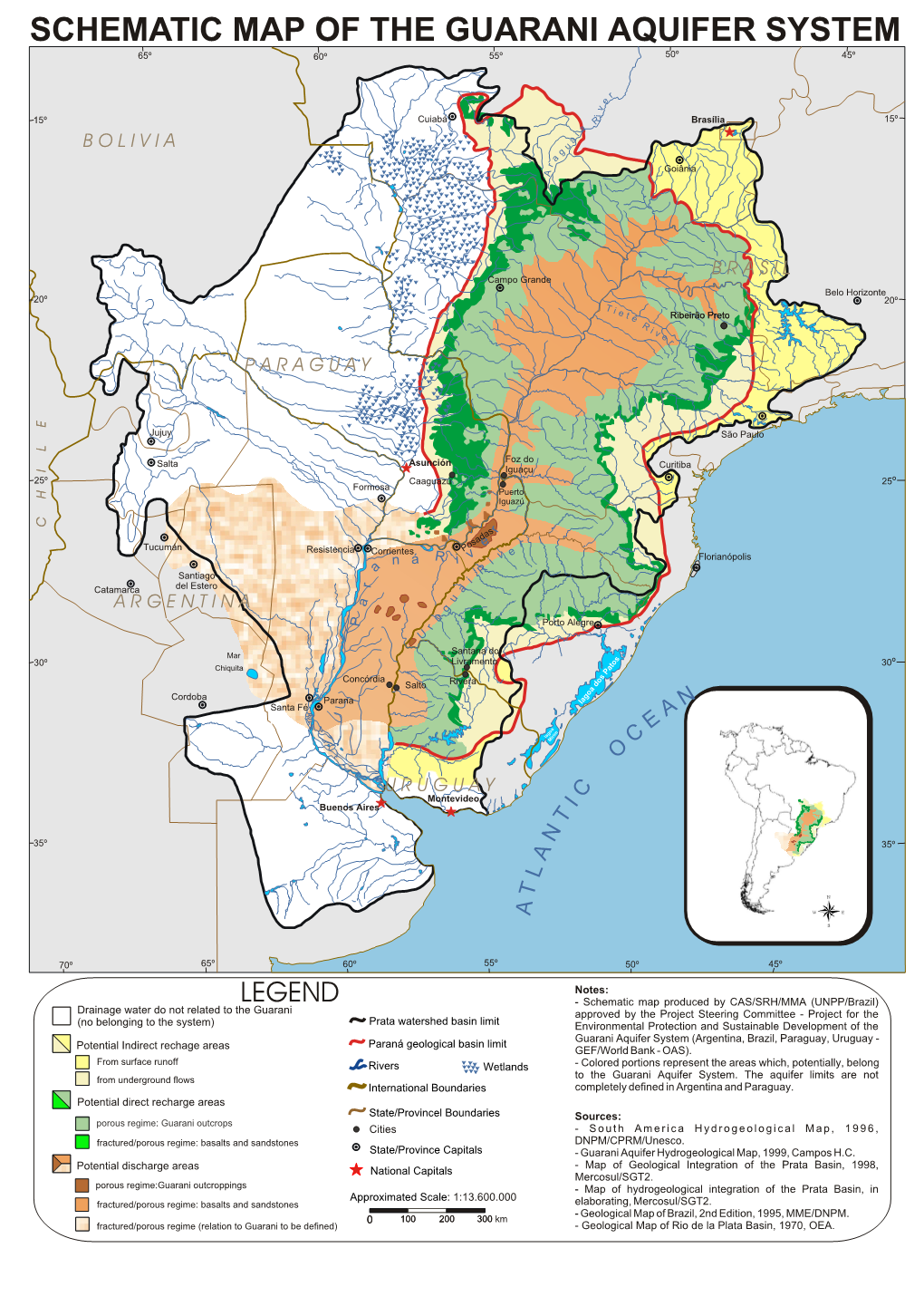 Schematic Map of the Guarani Aquifer System 65º 60º 55º 50º 45º - DocsLib