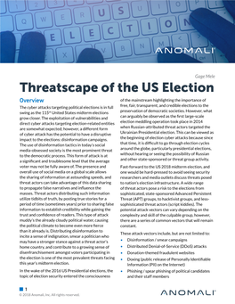 Threatscape of the US Election