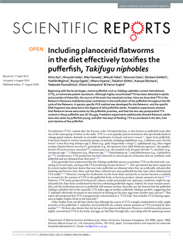 Including Planocerid Flatworms in the Diet Effectively Toxifies the Pufferfish